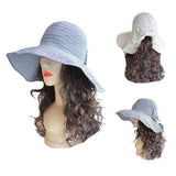 Women's Anti-UV Fashion Wide Brim Summer Beach Sun Bucket Hat - Buckles.Biz