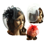 Women's Fascinator Feather Hat Cocktail Tea Party Headband Lady Wedding Hair Clip - Buckles.Biz