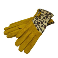 Women's Leopard Cheetah Animal Print Gloves Smart Touch Fingers Warm Cozy - Buckles.Biz