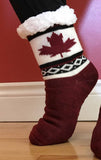 Women's Slipper Boots Indoor Fleece Faux Fur Canada Mapleleaf Winter Booties - Buckles.Biz