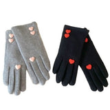 Women's Touchscreen Winter Fashion Hearts Gloves - Buckles.Biz