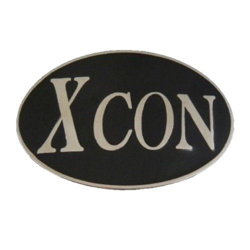 Xcon Convict Con Artist Metal Funny Bar Joke Belt Buckle - Buckles.Biz