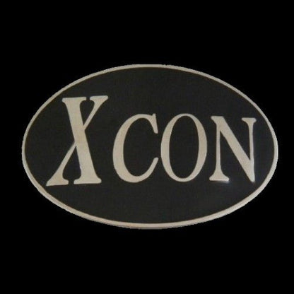 Xcon Convict Con Artist Metal Funny Bar Joke Belt Buckle - Buckles.Biz